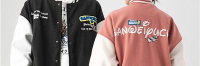 Autumn new stitching contrast embroidery couple varsity jacket (3)