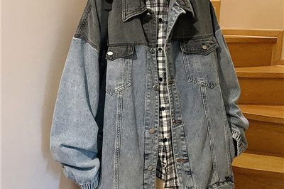 Casual solid color high street denim varsity jacket (5)