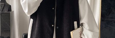 Corduroy autumn contrast color varsity jacket (2)