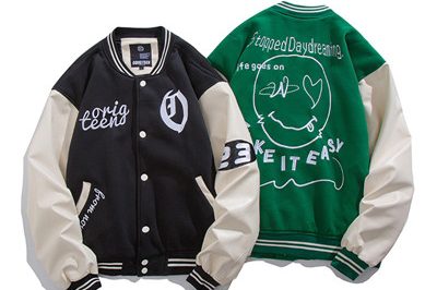 Embroidered hip hop high street mens varsity jacket (2)