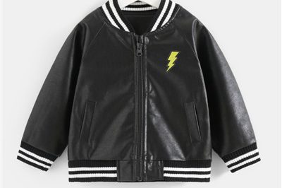 Faux leather varsity jacket with flash tiger patches (4)