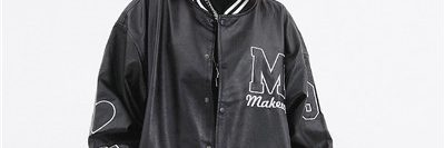 Good price punk style oversize PU leather varsity jacket (1)