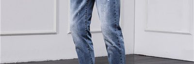High quality ankle jeans with ripped holes (3)