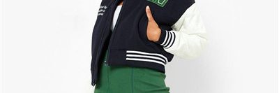 Hot selling women patched crop varsity jacket (5)