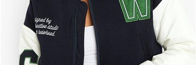 Hot selling women patched crop varsity jacket (6)