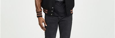 Leather sleeve black body varsity jacket hot sale (8)