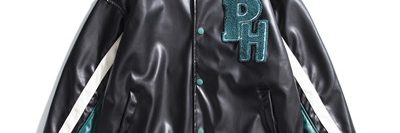 Letter embroidered leather varsity jacket for sale (3)