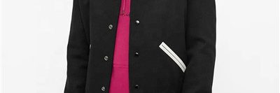 Men cropped luxury varsity jacket with striped trims (4)