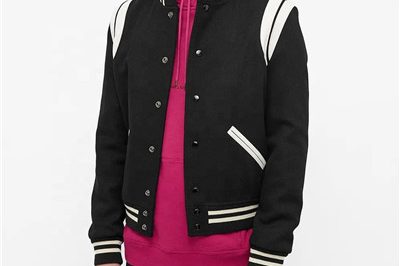 Men cropped luxury varsity jacket with striped trims (4)