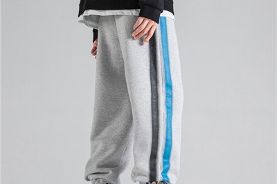 Men’s lacquered stripe sweatpants hot sale (1)
