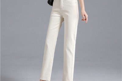 New ladies all-match straight-leg jeans denim (3)