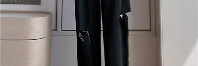 New style women’s denim wide-leg pants with holes (4)