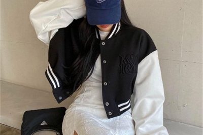 Popular design ladies cotton casual crop varsity jackets (1)