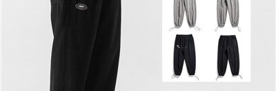 Pure color simple waffle mens sweatpants (6)