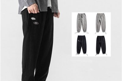 Pure color simple waffle mens sweatpants (6)