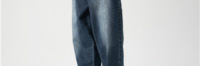 Retro simple all-match spring solid color jeans (1)