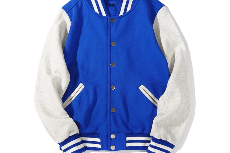 Solid color good quality loose varsity jacket (2)