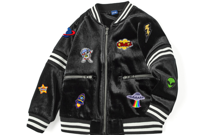 Space themed velvet baseball jacket wholesale (5)