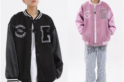 Stitching leather sleeves high street jackets hot sell (8)