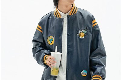Street style men’s pu leather varsity jacket (2)
