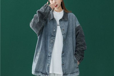 Trendy loose denim varsity jacket wholesale (2)