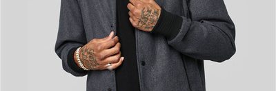 Truckers black short varsity jacket for men (3)