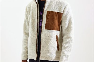 Warm winter classic sherpa fleece jacket for men (2)