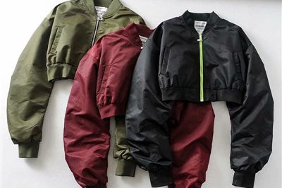 Wholesale ladies atin cropped bomber baseball jacket (2)