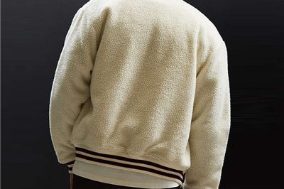 Wholesale mens sherpa fleece button up varsity jacket (3)