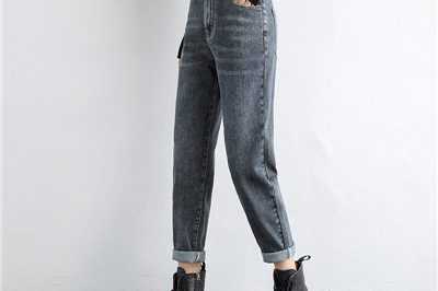 Women’s harem double breasted jeans hot sale (1)