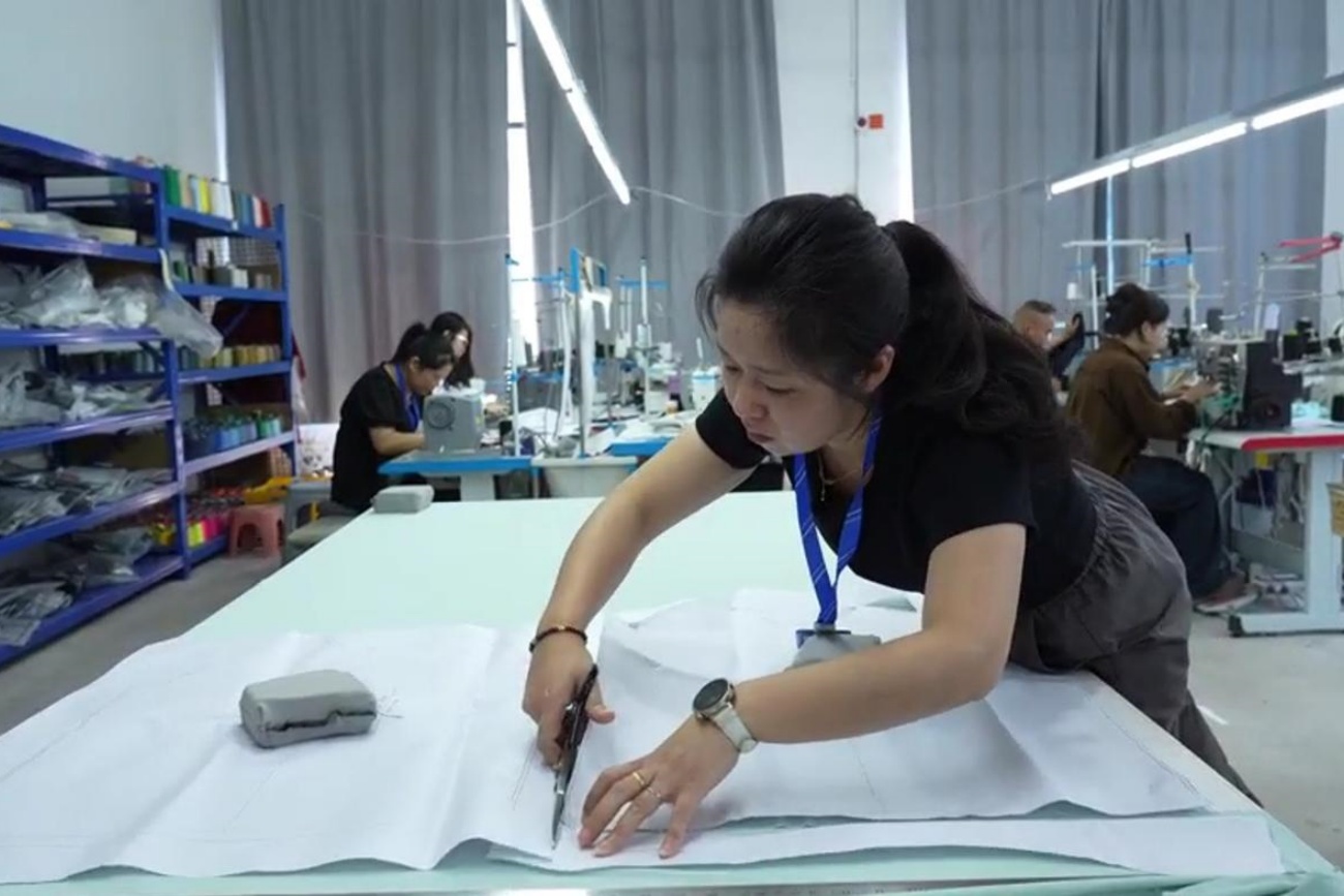 Varsity Jacket Manual Fabric Cutting Process